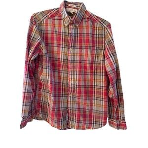 H&M L.O.G.G. Men's Blue Multicolored Button Down Shirt Size Medium 100% Lot Of 2